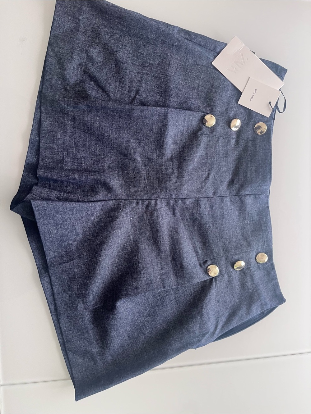 Zara women’s short with Brass Buttons